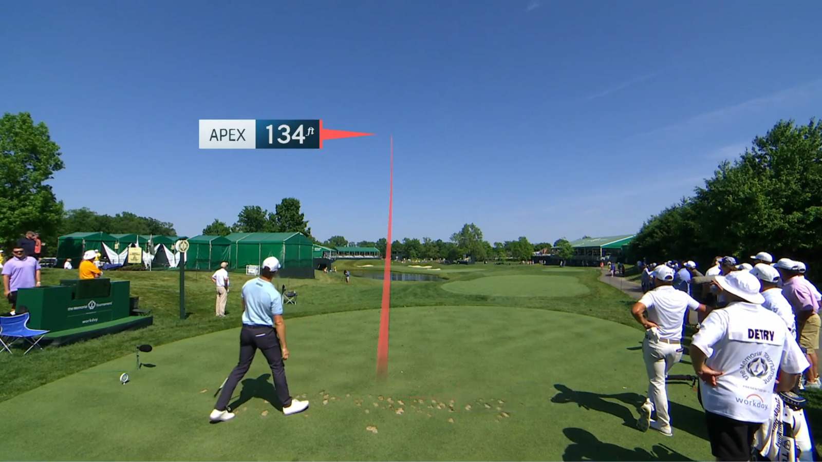 Thomas Detry dials in tee shot to yield birdie at the Memorial