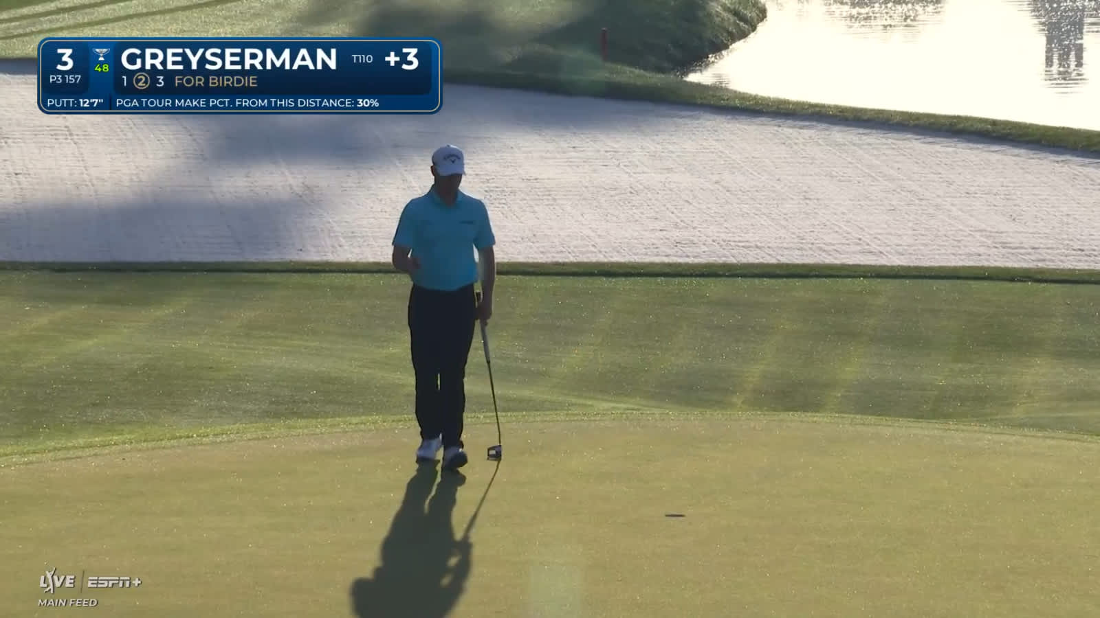 Max Greyserman rolls in birdie putt at THE PLAYERS