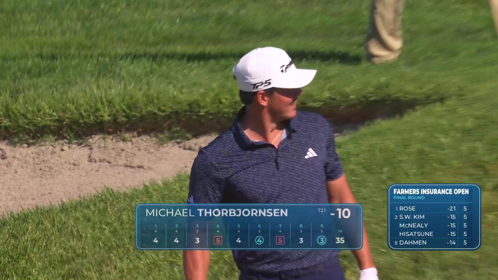 Michael Thorbjornsen hits 35-yard bunker shot for eagle at Farmers