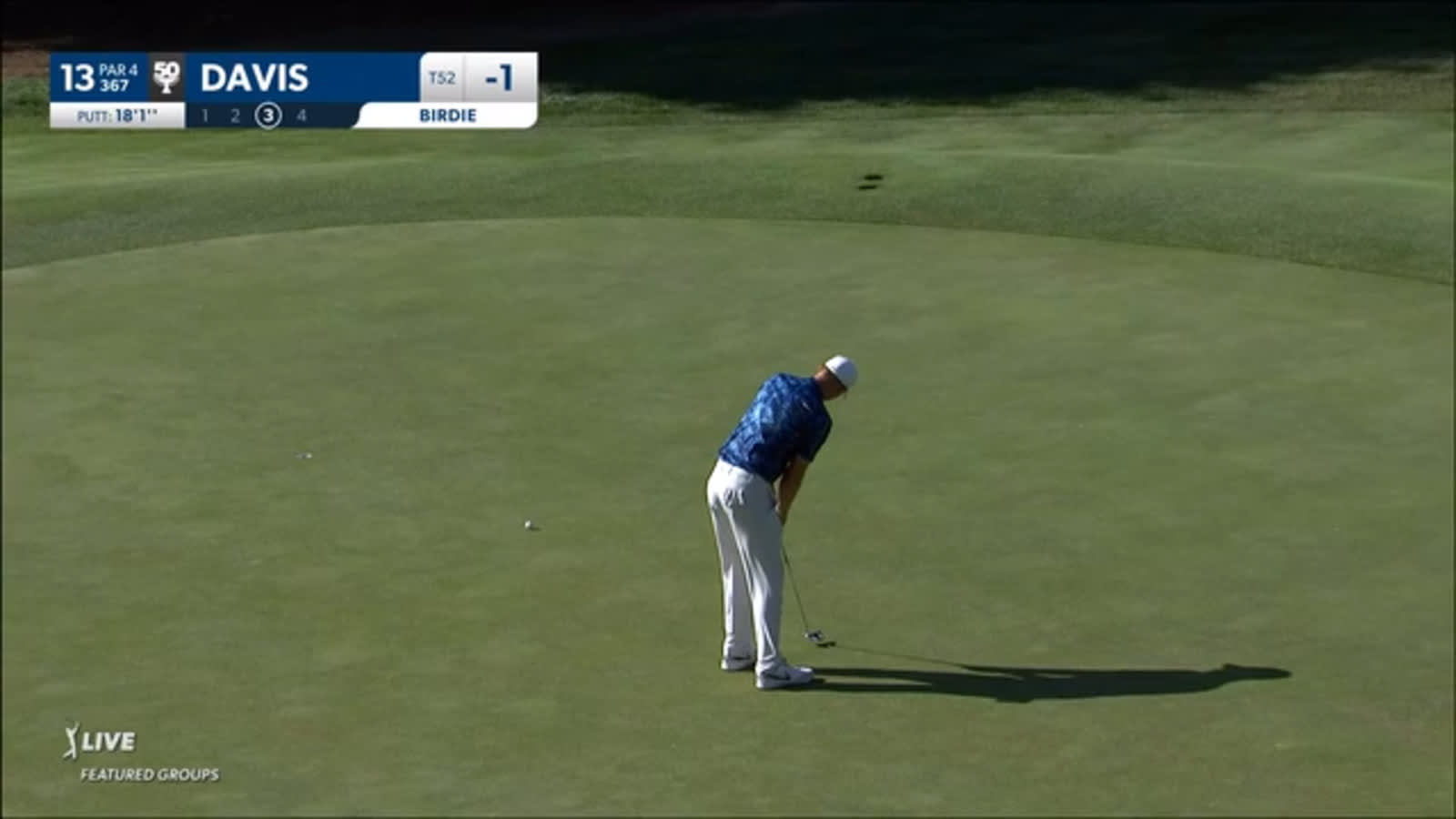 Cam Davis jars 18-footer for birdie at Fortinet Championship