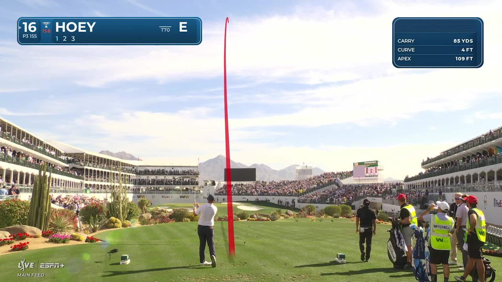 Rico Hoey throws a dart to set up tap-in birdie at WM Phoenix Open
