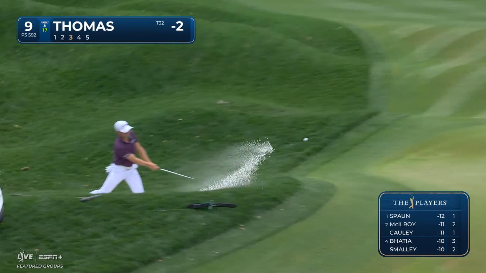 Justin Thomas' beautiful bunker shot leads to birdie at THE PLAYERS