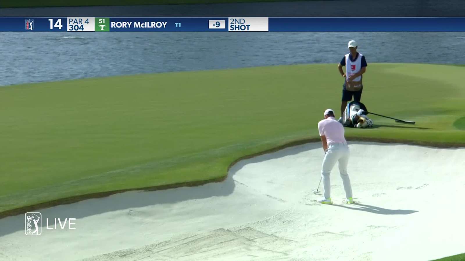 Rory McIlroy's bunker shot to 5 feet sets up birdie at Wells Fargo