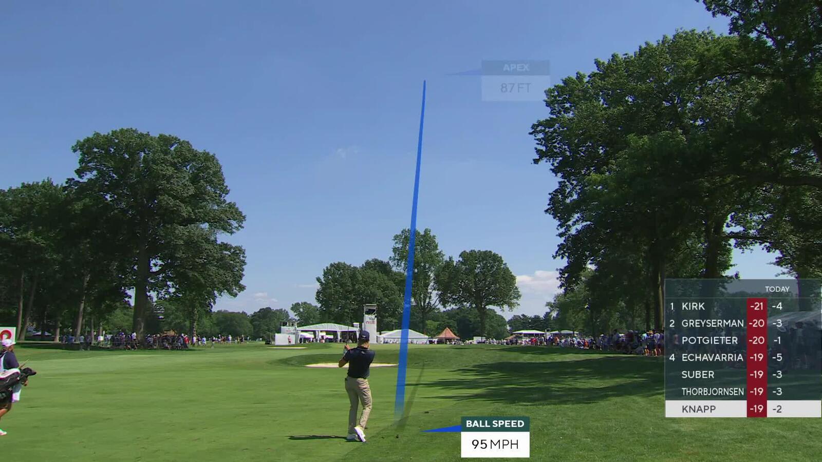 Jake Knapp holes out for birdie from 15-feet on No. 10 at Rocket Classic