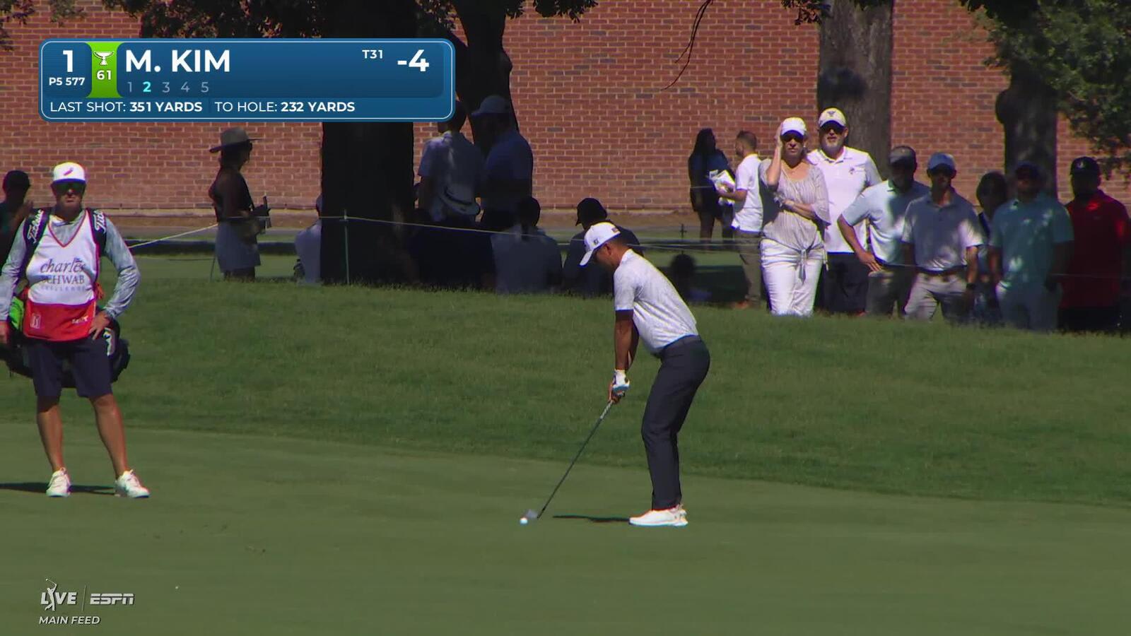 Michael Kim sinks 17-foot eagle putt on No. 1 at Charles Schwab