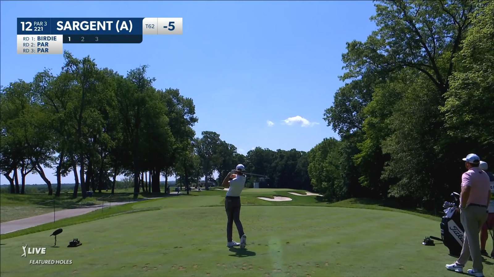 Gordon Sargent plays a beautiful tee shot to set up birdie at John Deere