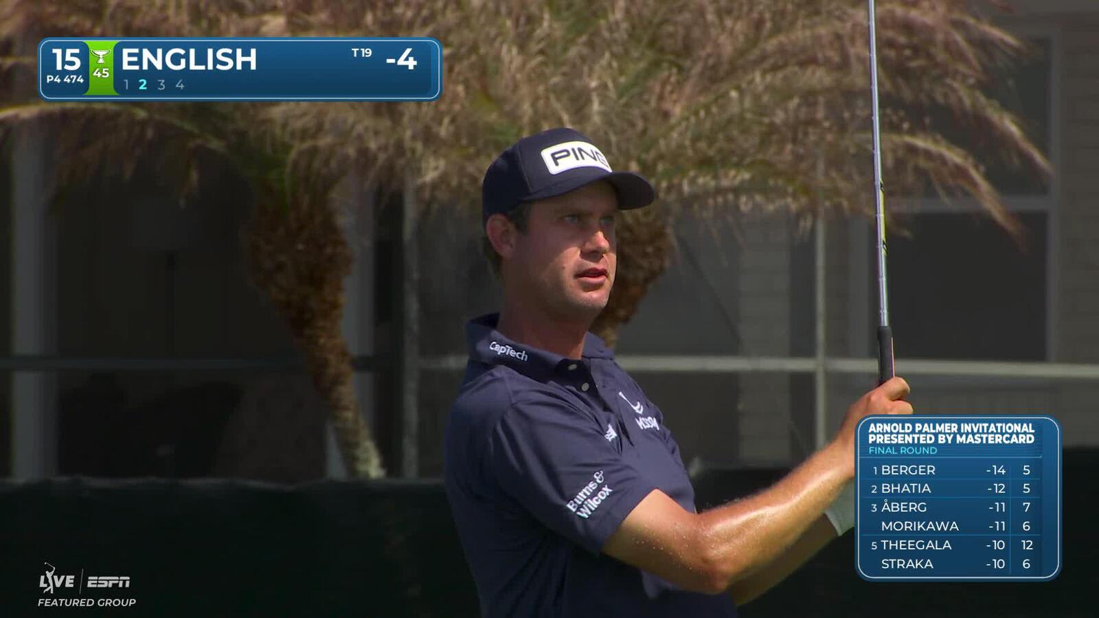 Harris English hits 163-yard approach to 5 feet, sets up birdie on No. 15 at Arnold Palmer