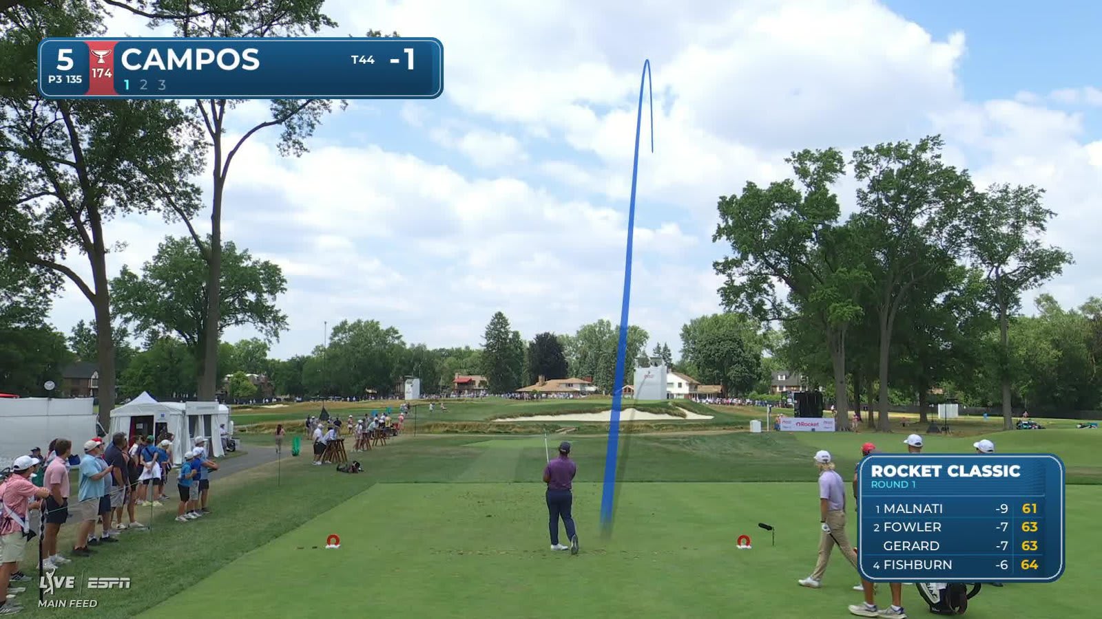 Rafael Campos hits tee shot to 5 feet, sets up birdie on No. 5 at Rocket Classic