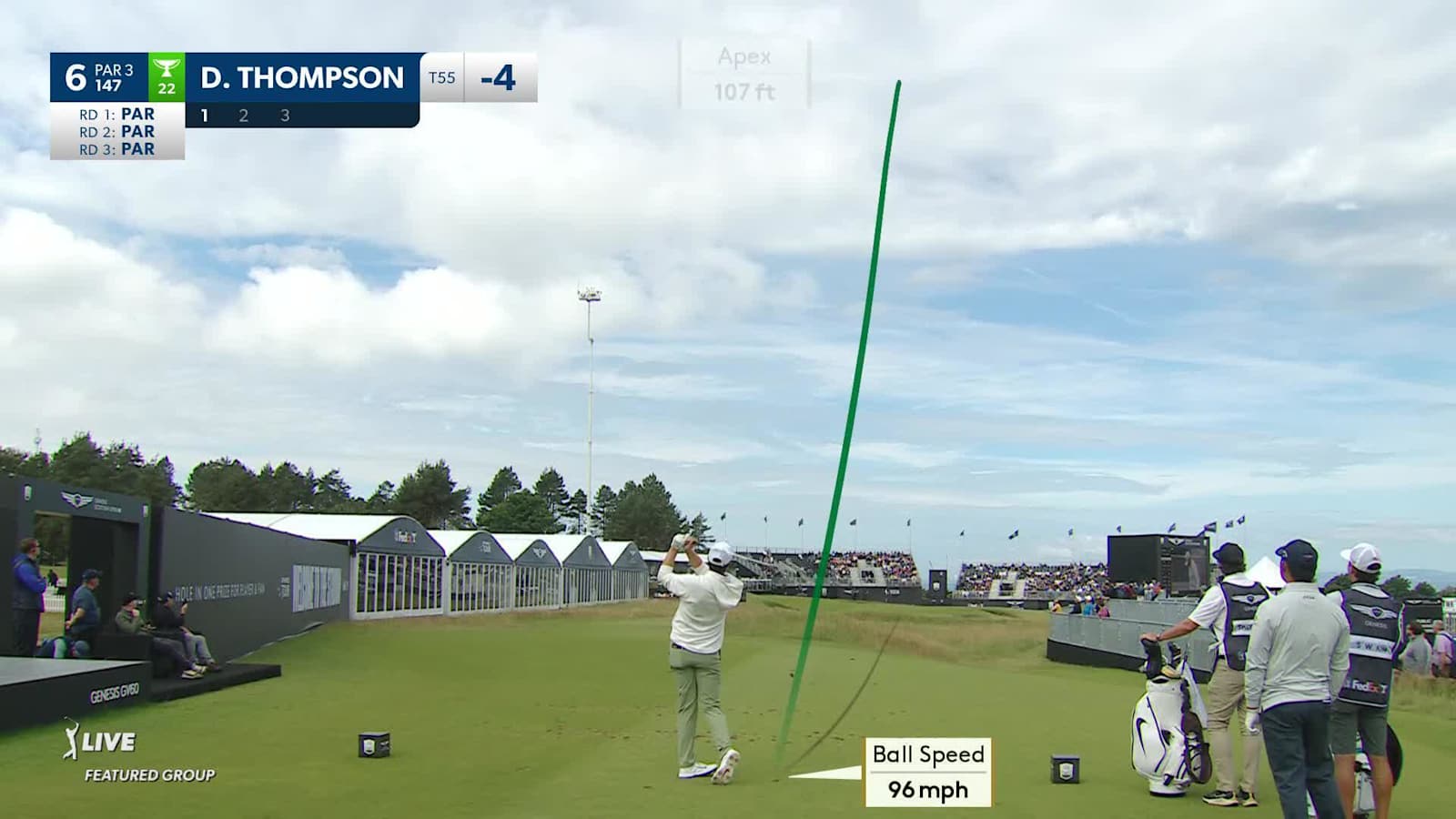 Davis Thompson great tee shot leads to birdie at Genesis Scottish Open