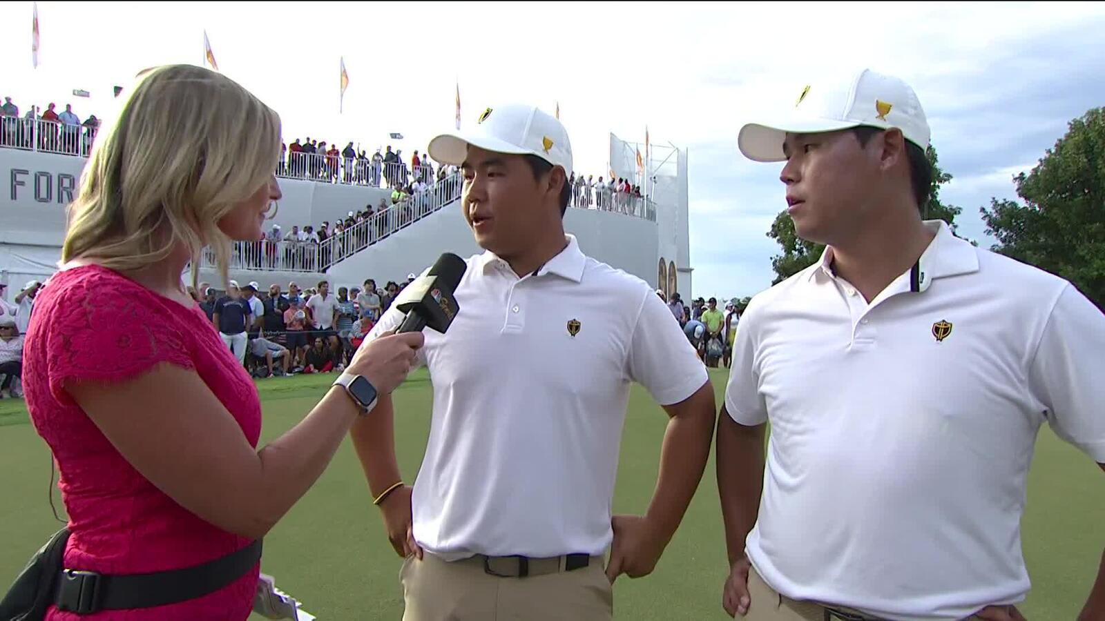 Tom Kim and Si Woo Kim speak after dramatic Four-ball match win at Presidents Cup