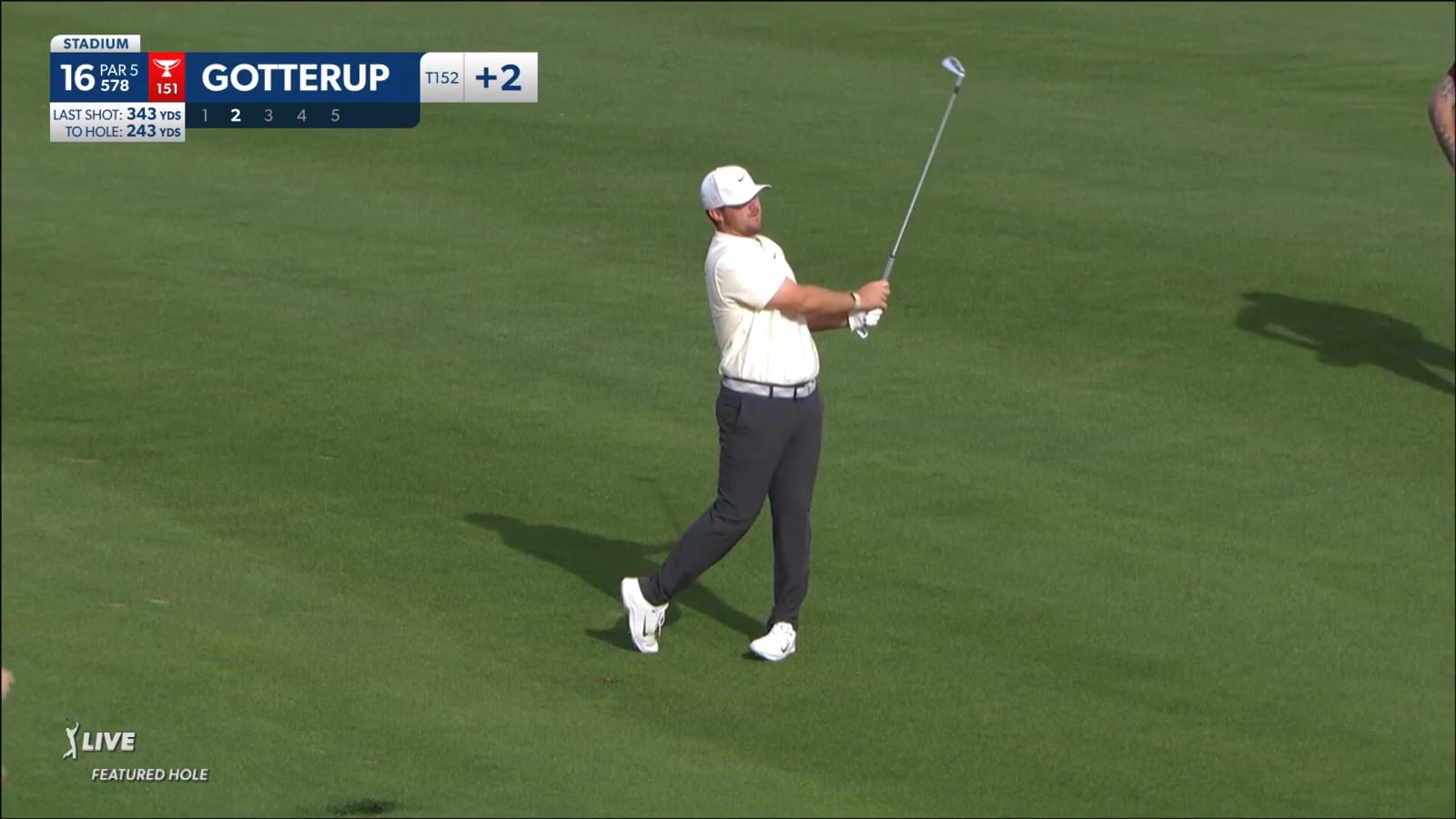 Chris Gotterup crushes 243-yard approach reaching in two at The American Express