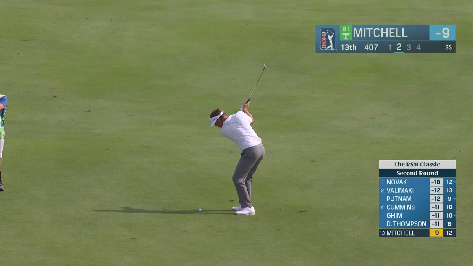Keith Mitchell hits 89-yard approach to 3 feet, sets up birdie on No. 13 at The RSM Classic