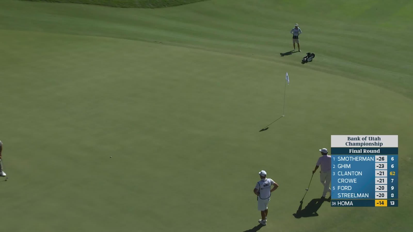 Max Homa sinks 42-foot eagle putt on No. 14 at Bank of Utah