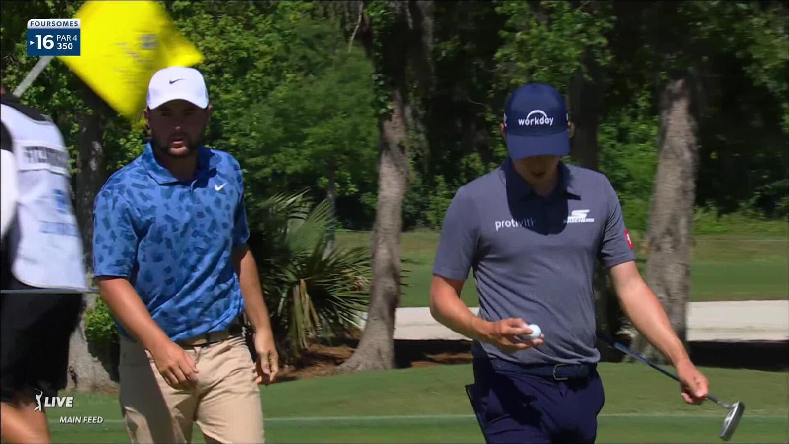Matt Fitzpatrick hits it tight to set up birdie at Zurich Classic