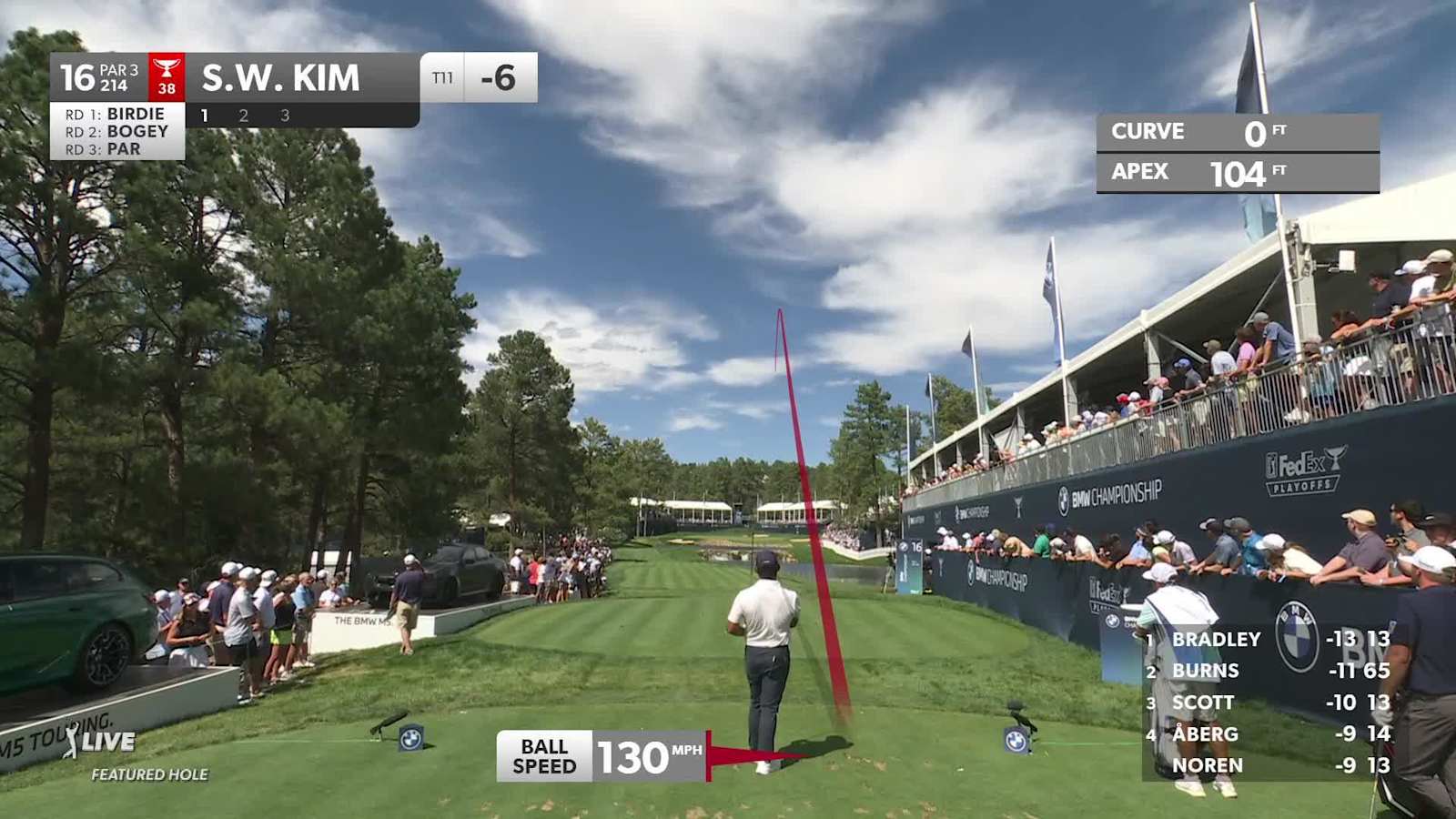 Si Woo Kim holes out for brdie on No. 16 at BMW Championship
