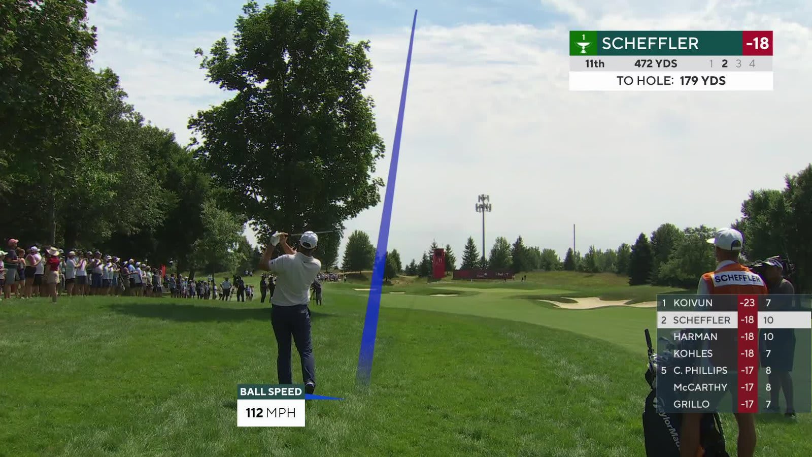 Scottie Scheffler sinks 29-foot birdie putt on No. 11 at 3M Open