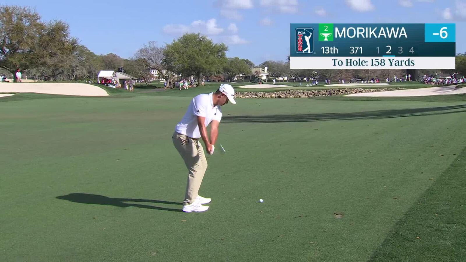 Collin Morikawa hits 159-yard approach to 10 feet, sets up birdie on No. 13 at Arnold Palmer
