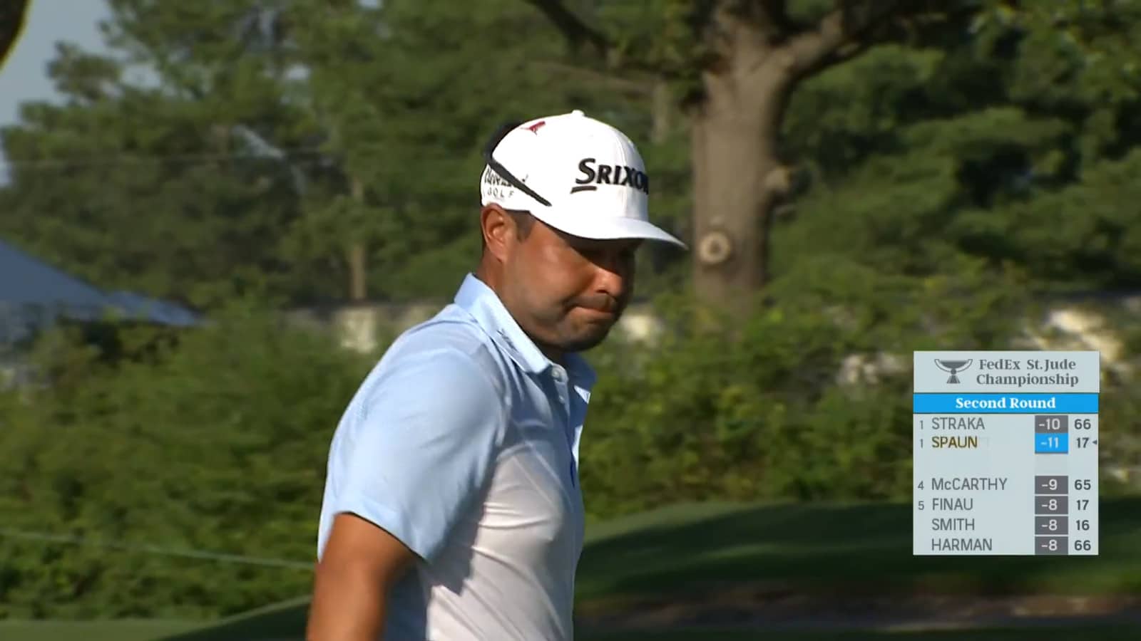 J.J. Spaun makes birdie from fringe after nice tee shot at FedEx St. Jude Champ