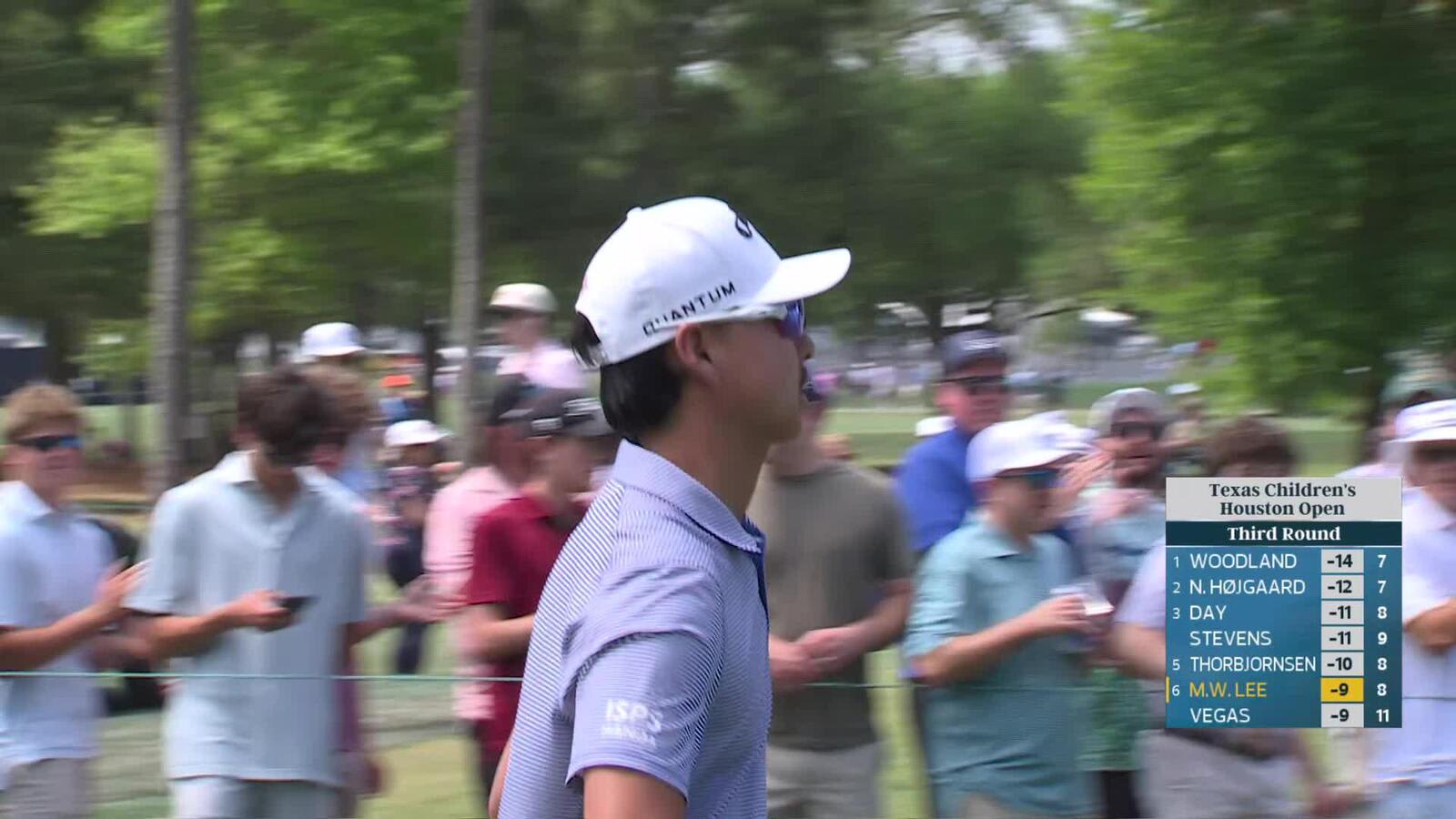 Min Woo Lee hits 181-yard drive to 6 feet, makes birdie on No. 9 at Texas Children's