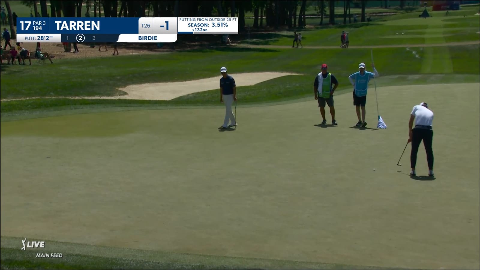 Callum Tarren buries 28-foot putt for birdie at Valspar