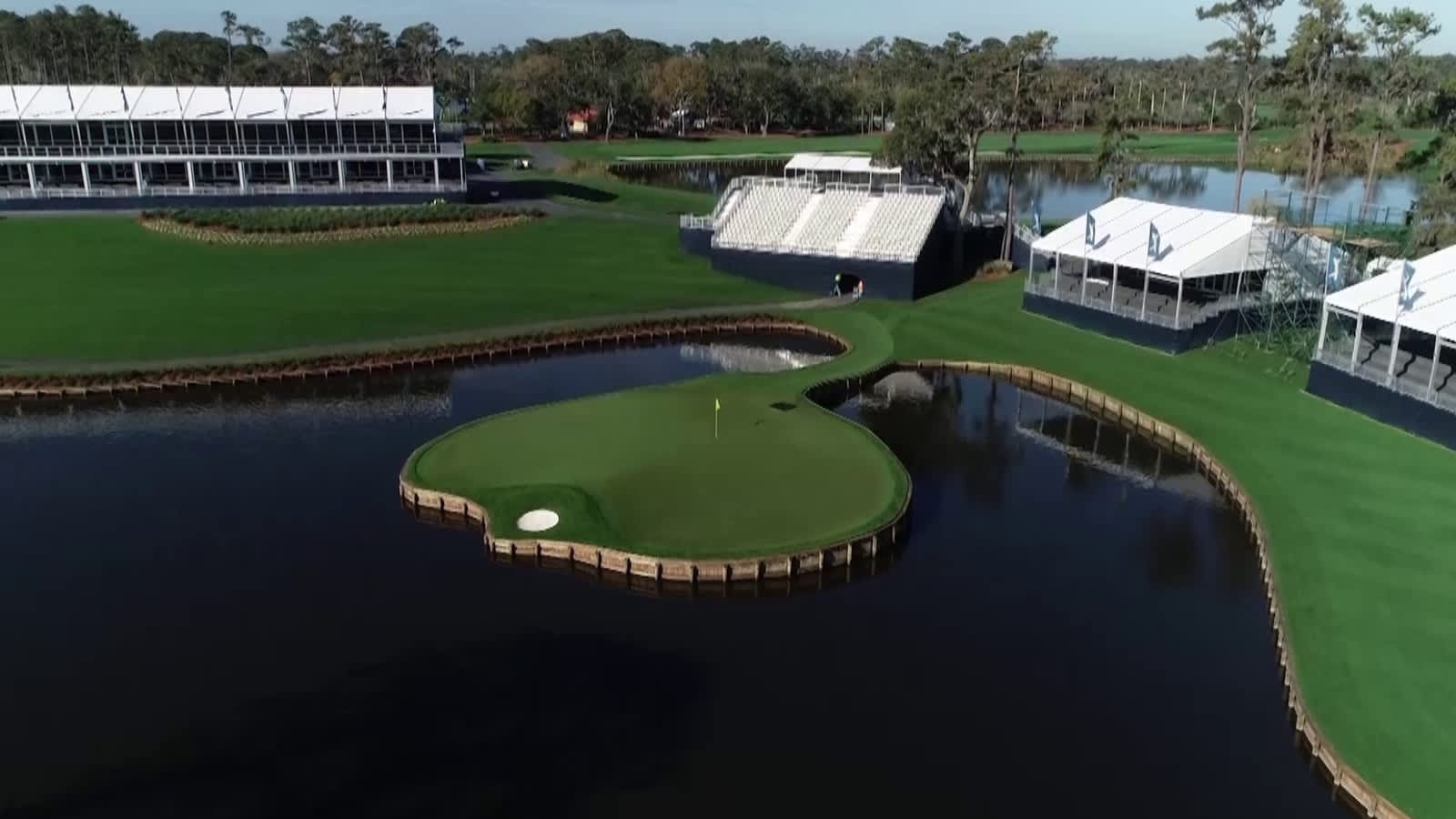TPC Sawgrass flyover compilation of No. 16, No. 17 and No. 18
