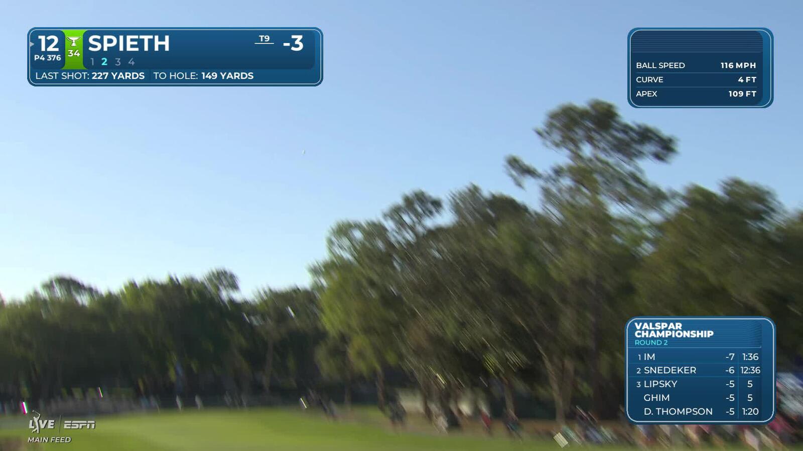 Jordan Spieth hits 147-yard approach to 7 feet, sets up birdie on No. 12 at Valspar