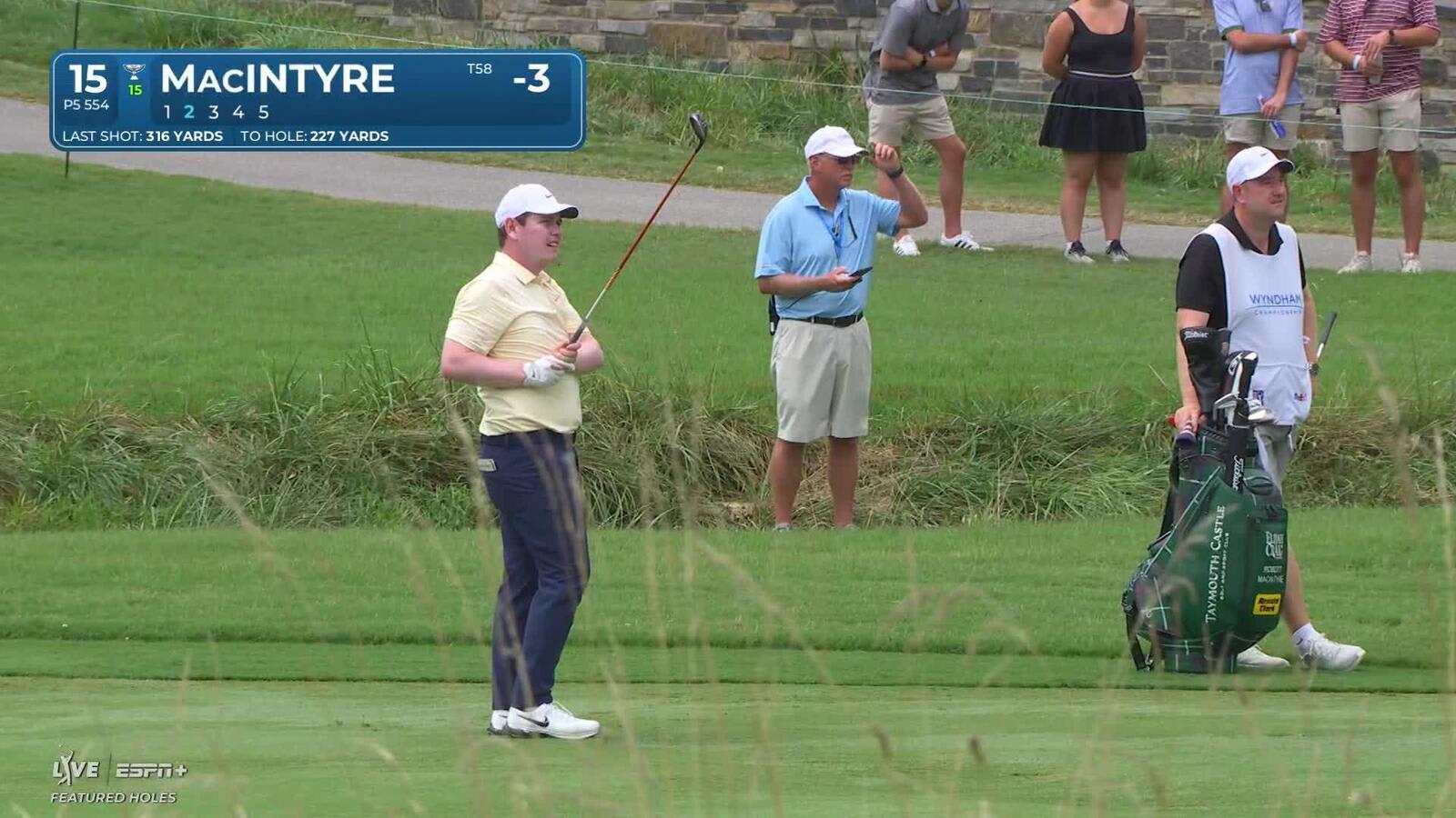 Robert MacIntyre makes birdie on No. 15 at Wyndham