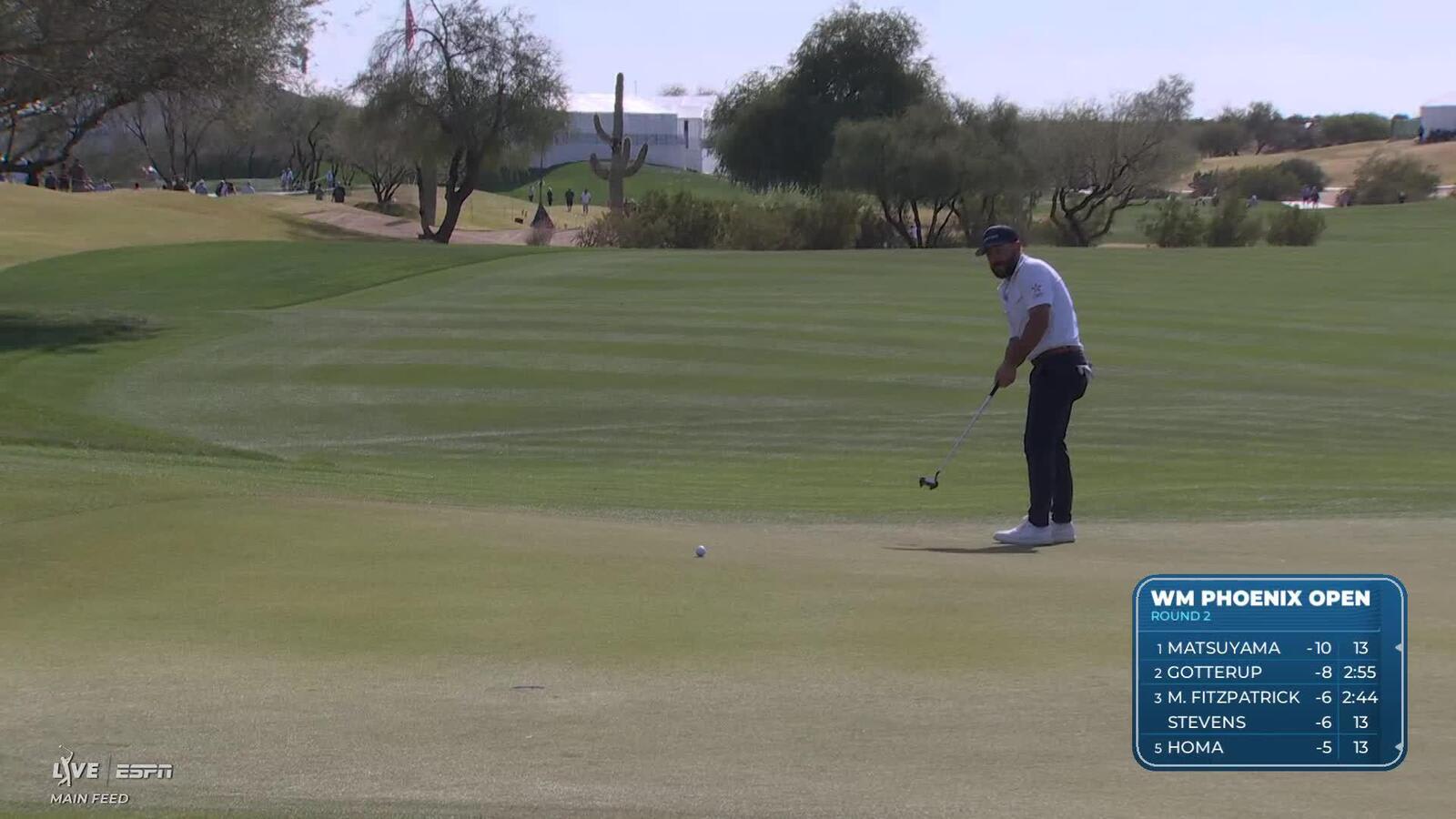 Stephan Jaeger taps in from 1 foot for birdie on No. 13 at WM Phoenix Open
