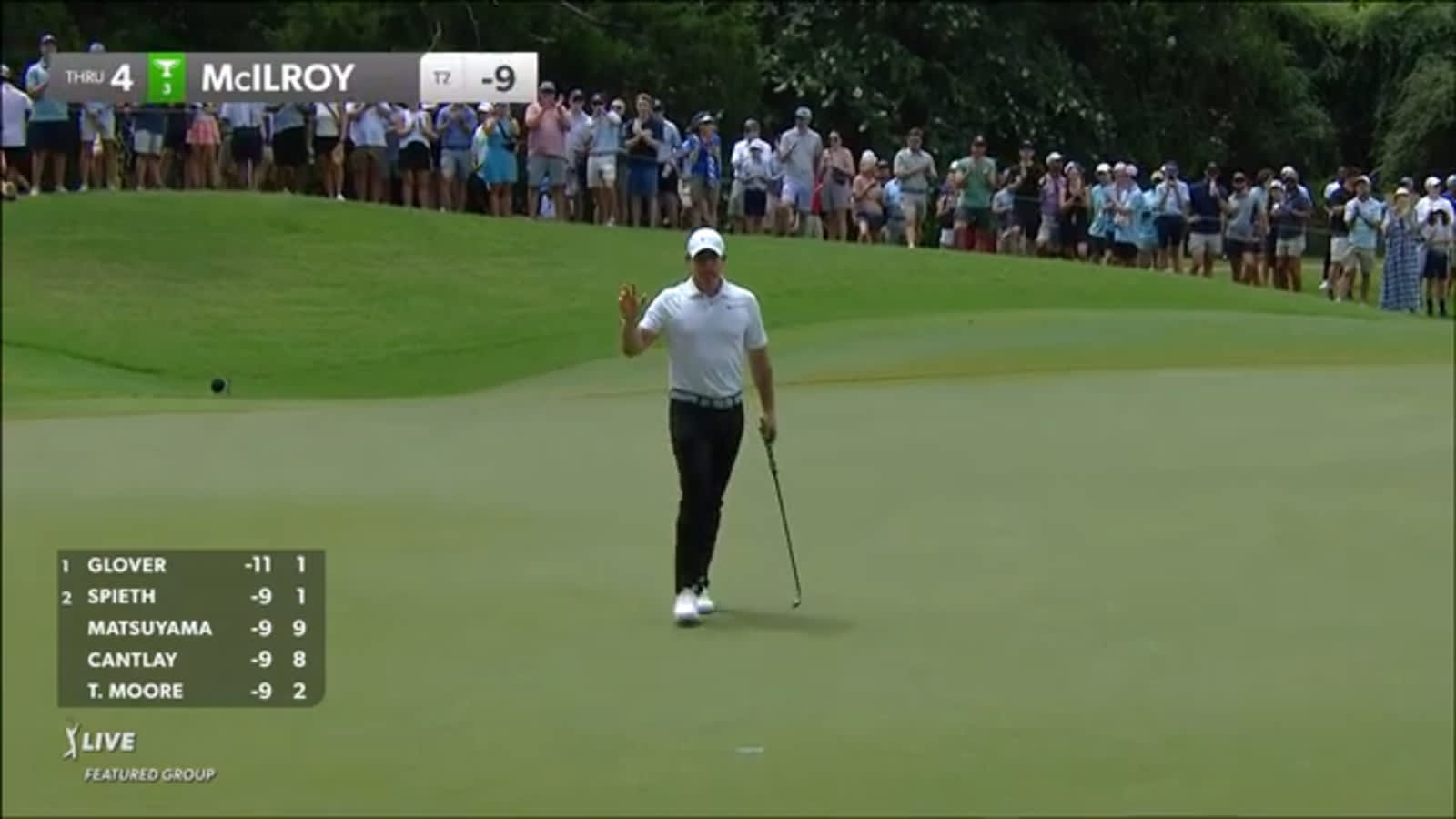 Rory McIlroy buries 18-foot birdie putt at FedEx St. Jude