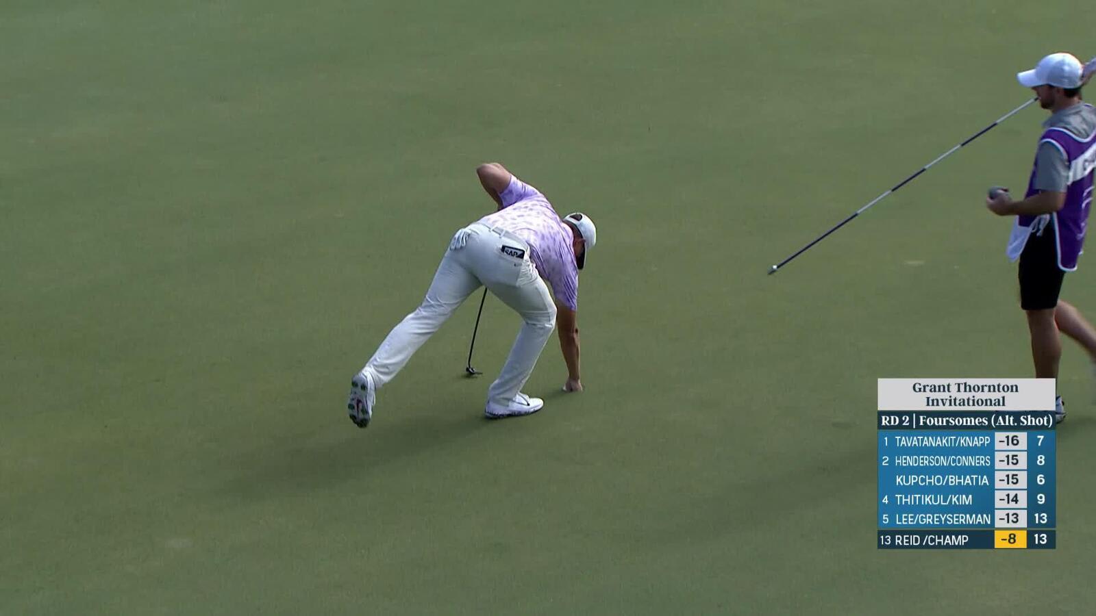 Cameron Champ drops in birdie putt at Grant Thornton