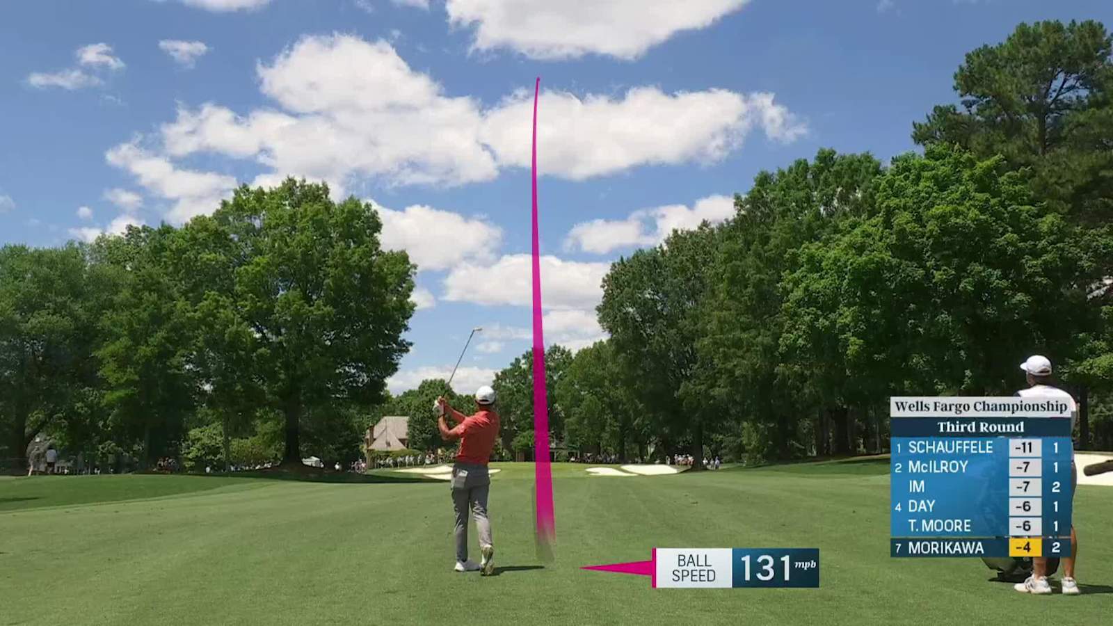 Collin Morikawa plays the slope to set up birdie at Wells Fargo