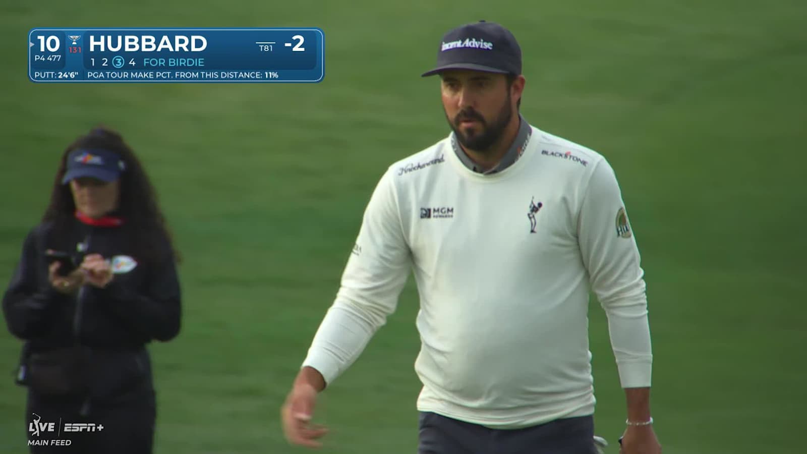 Mark Hubbard sinks a 24-foot birdie putt on No. 10 at THE CJ CUP