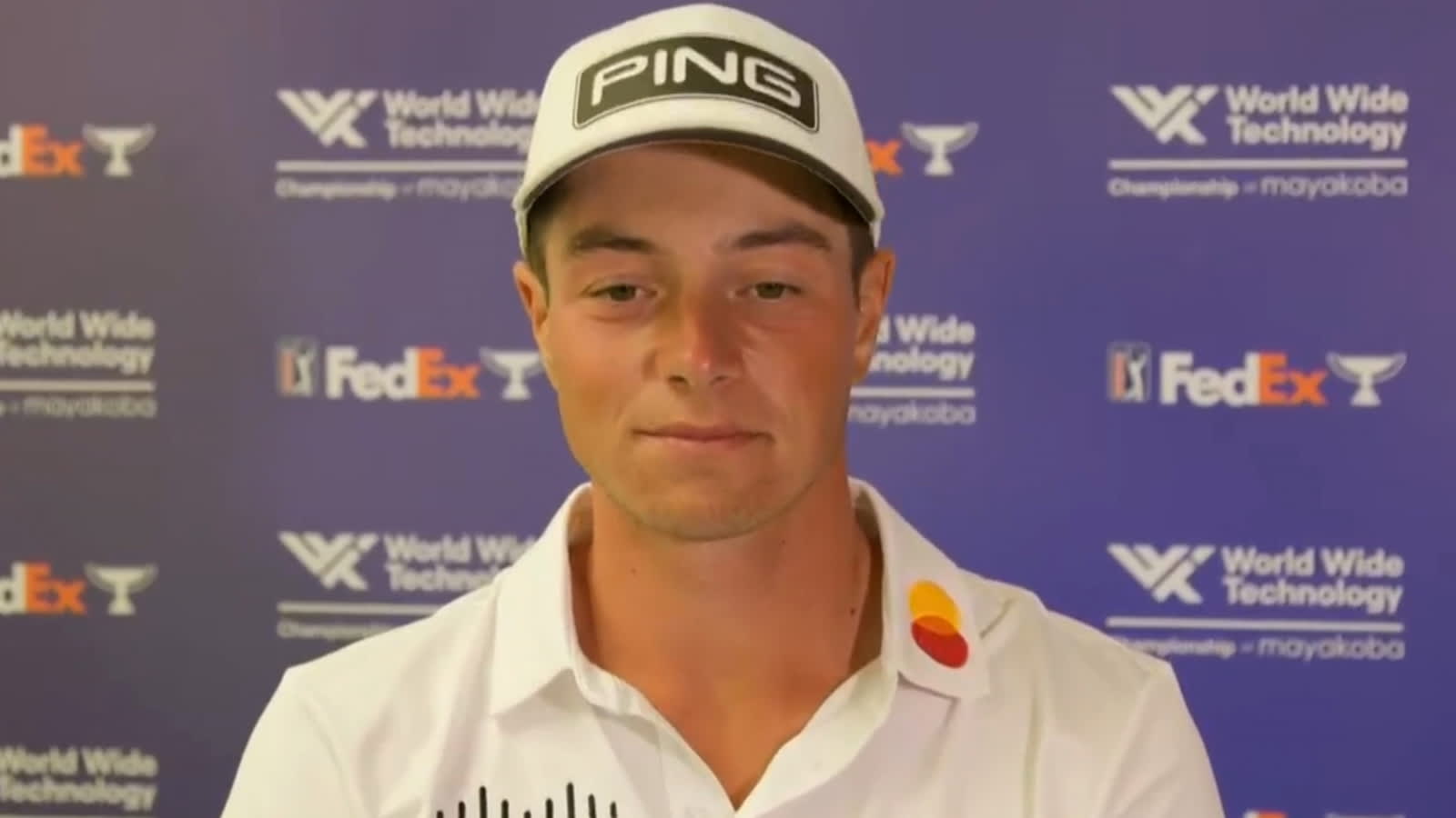 Viktor Hovland news conference after winning World Wide Technology