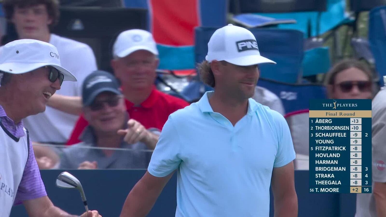 Taylor Moore hits 134-yard tee shot to 1 foot, nearly aces No. 17 at THE PLAYERS