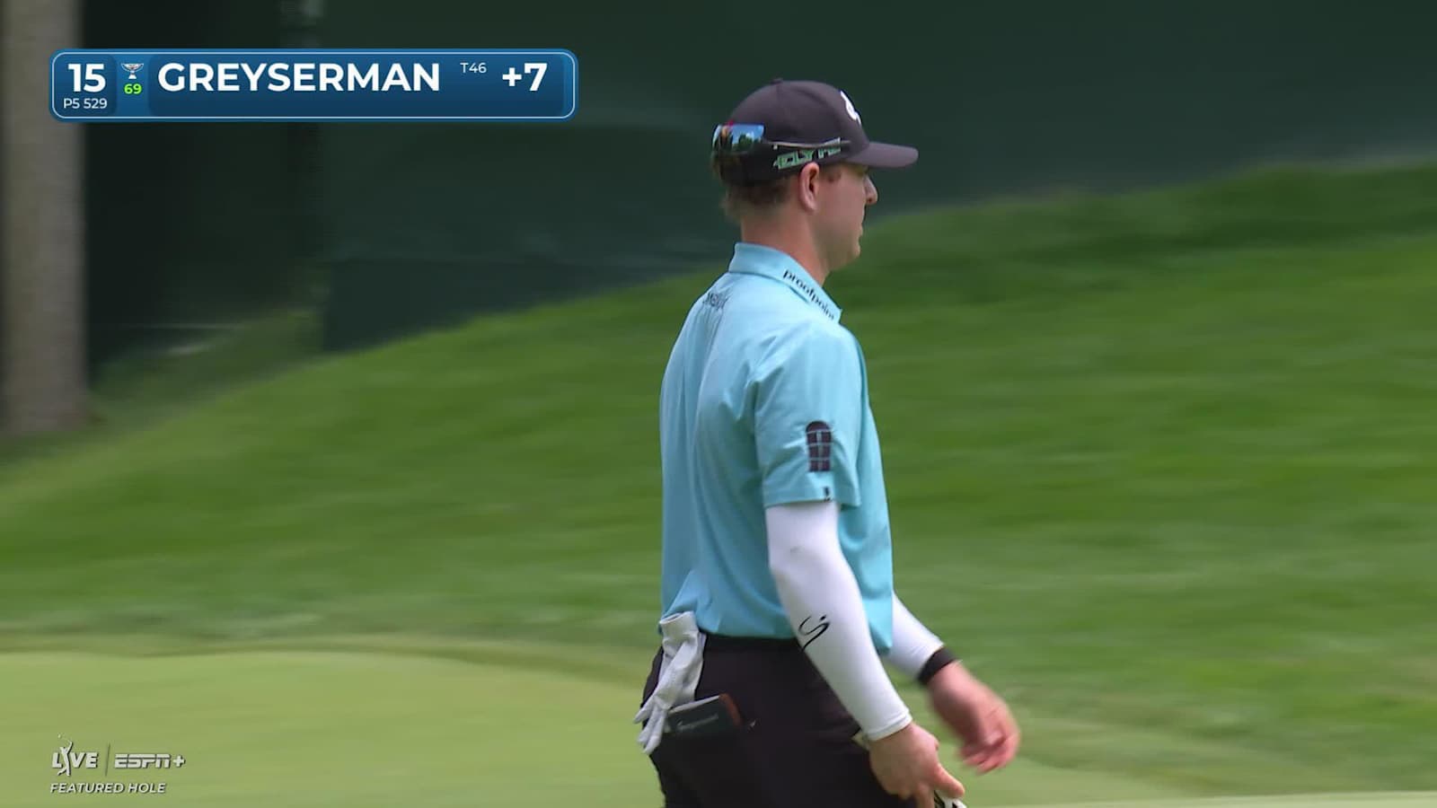 Max Greyserman makes birdie on No. 15 at the Memorial