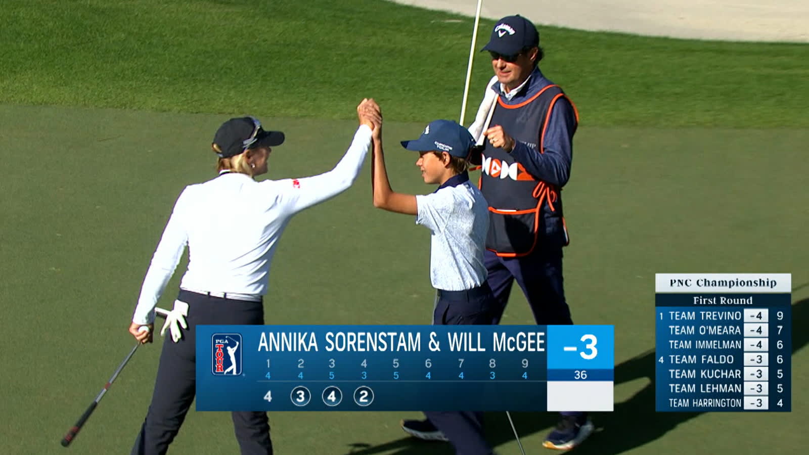 Will McGee sends in birdie putt at PNC Championship