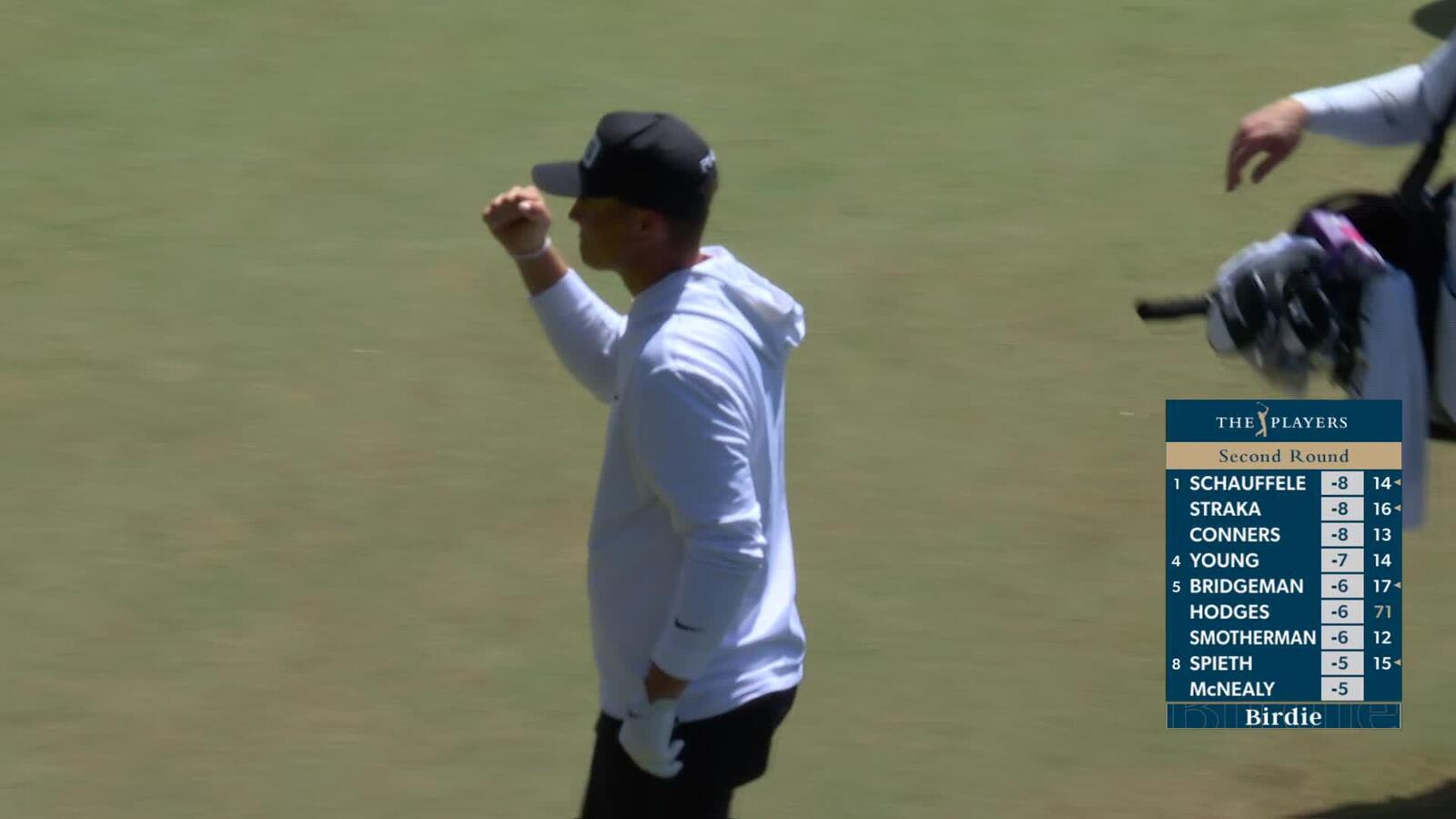 William Mouw sinks 30-foot birdie putt on No. 15 at THE PLAYERS