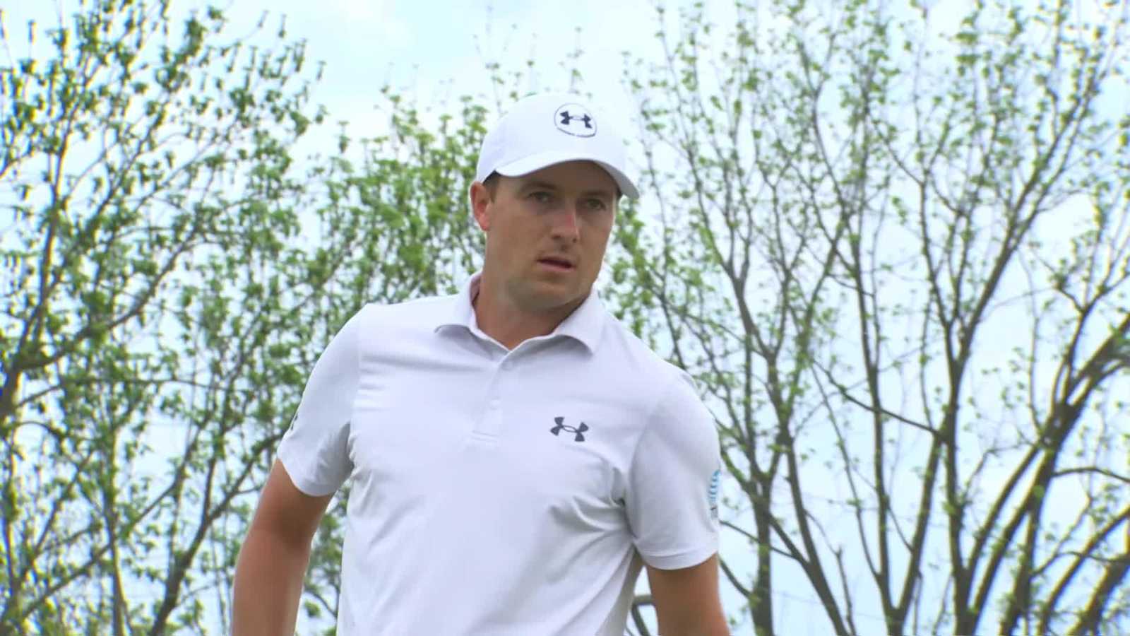 Jordan Spieth makes birdie on No. 14 at Truist Championship