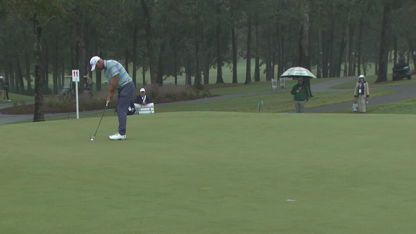 Cameron Percy makes birdie putt on No. 11 at Simmons Bank Championship