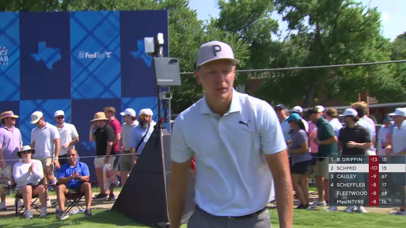 Matti Schmid nearly aces 16th hole at Charles Schwab