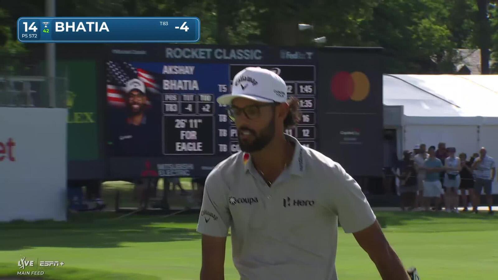 Akshay Bhatia reaches in two to set up two-putt birdie at Rocket Classic