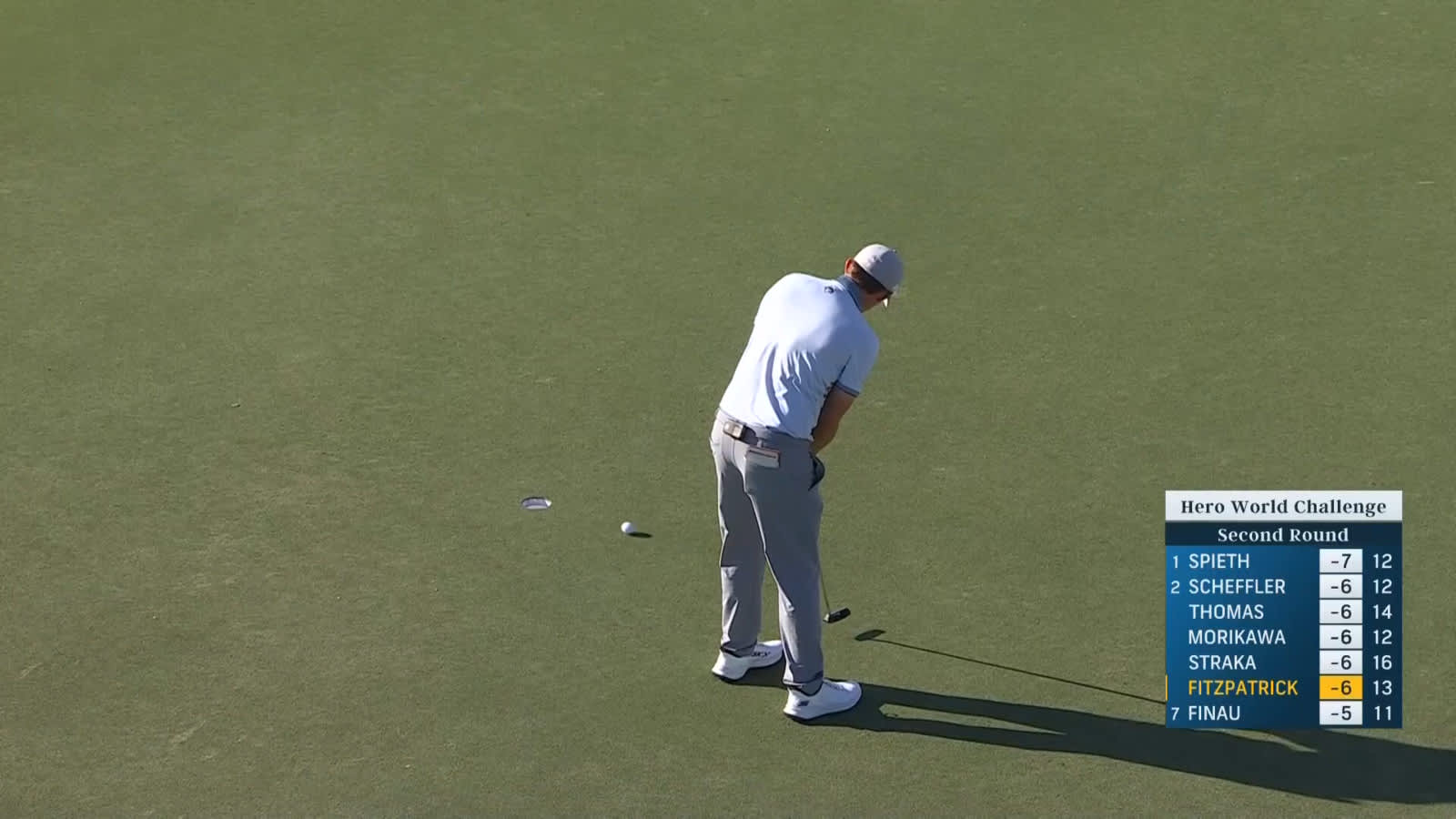 Matt Fitzpatrick makes birdie putt at Hero World Challenge