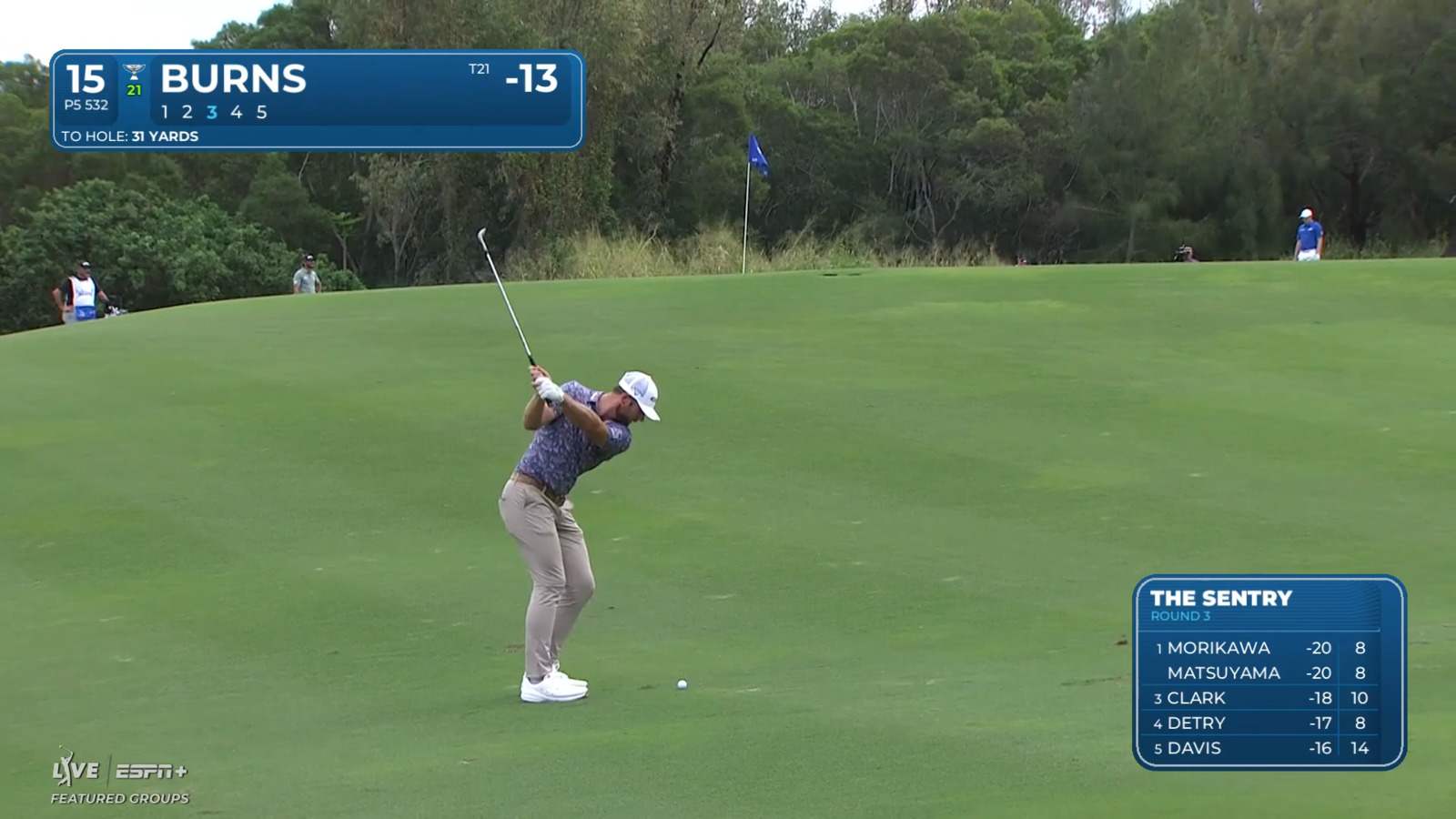 Sam Burns hits quality pitch shot and birdies at The Sentry