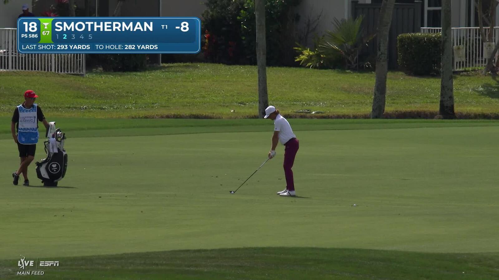 Austin Smotherman taps in from 2 feet for birdie on No. 18 at Cognizant Classic