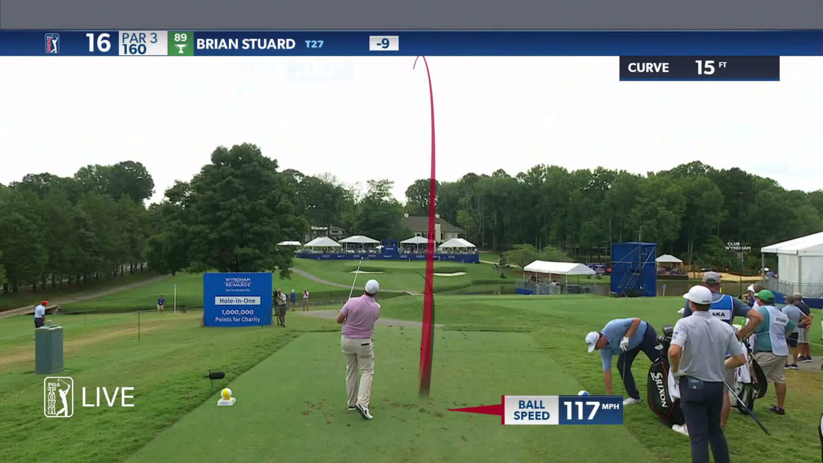 Brian Stuard's nice tee shot yields birdie at Wyndham