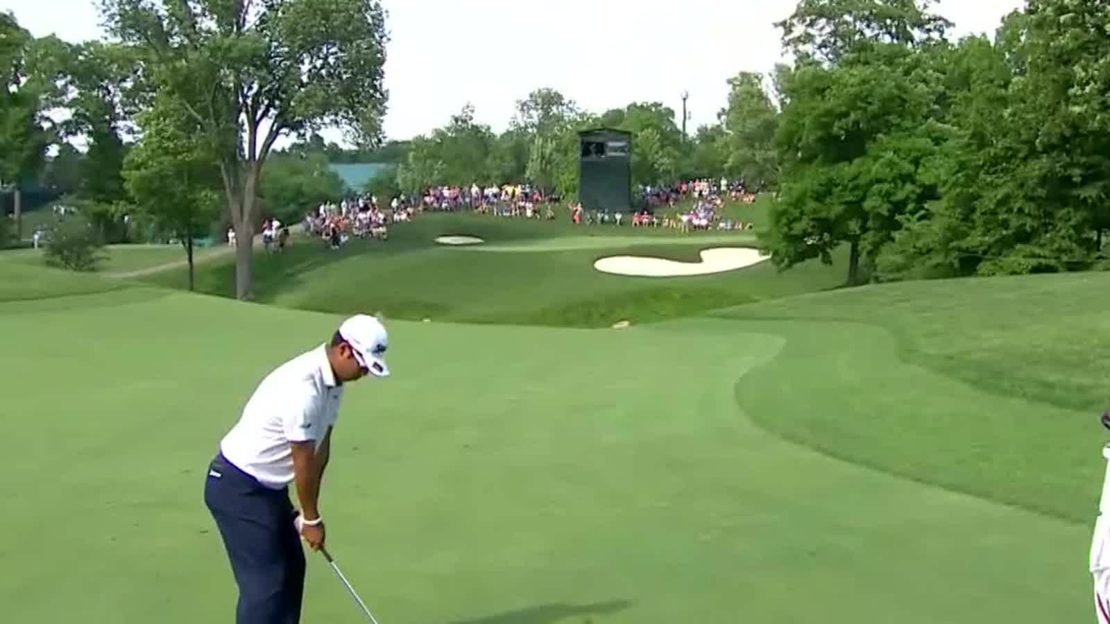 Hideki Matsuyama’s hole-out eagle approach at the Memorial