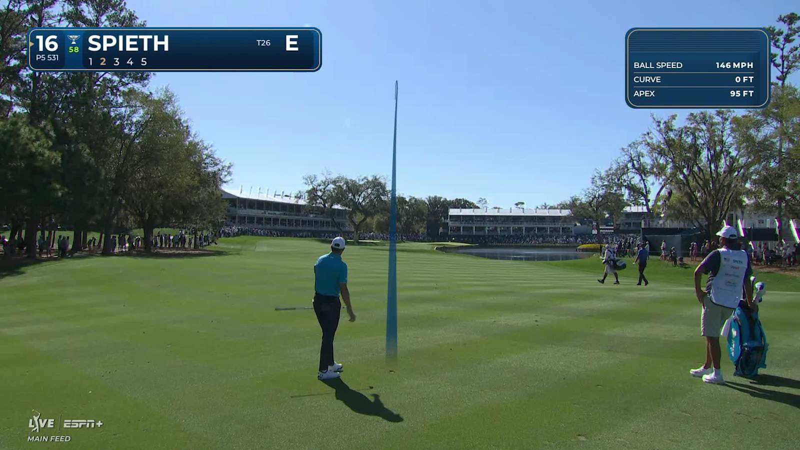 Jordan Spieth chips in for eagle at THE PLAYERS