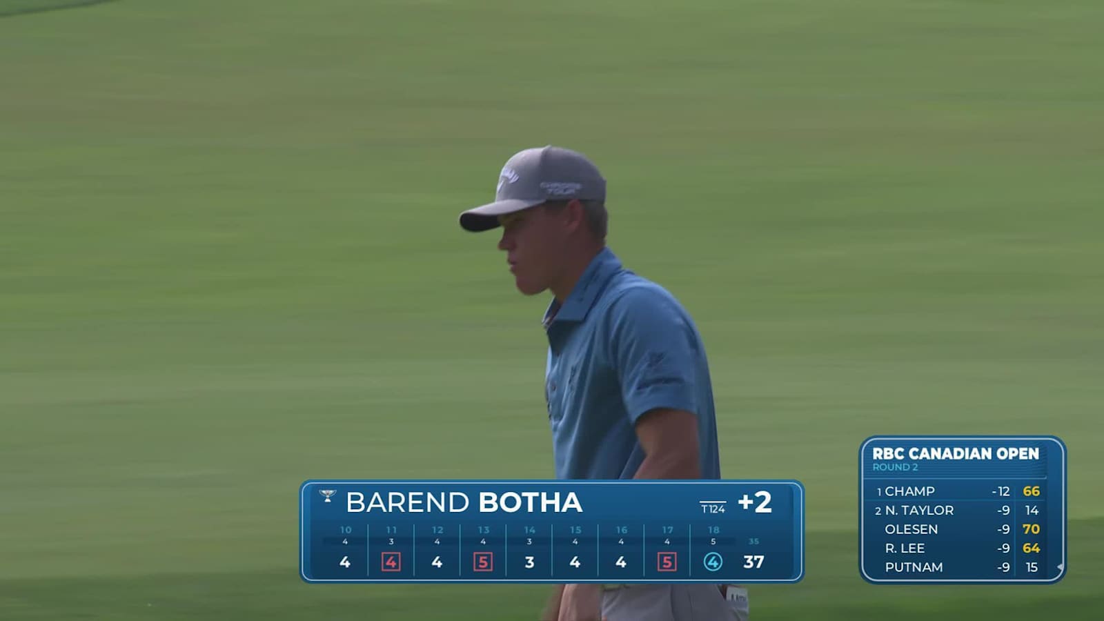 Barend Botha makes birdie on No. 18 at RBC Canadian