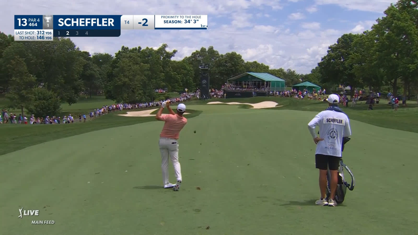 Scottie Scheffler hits it to 8 feet to set up birdie at the Memorial