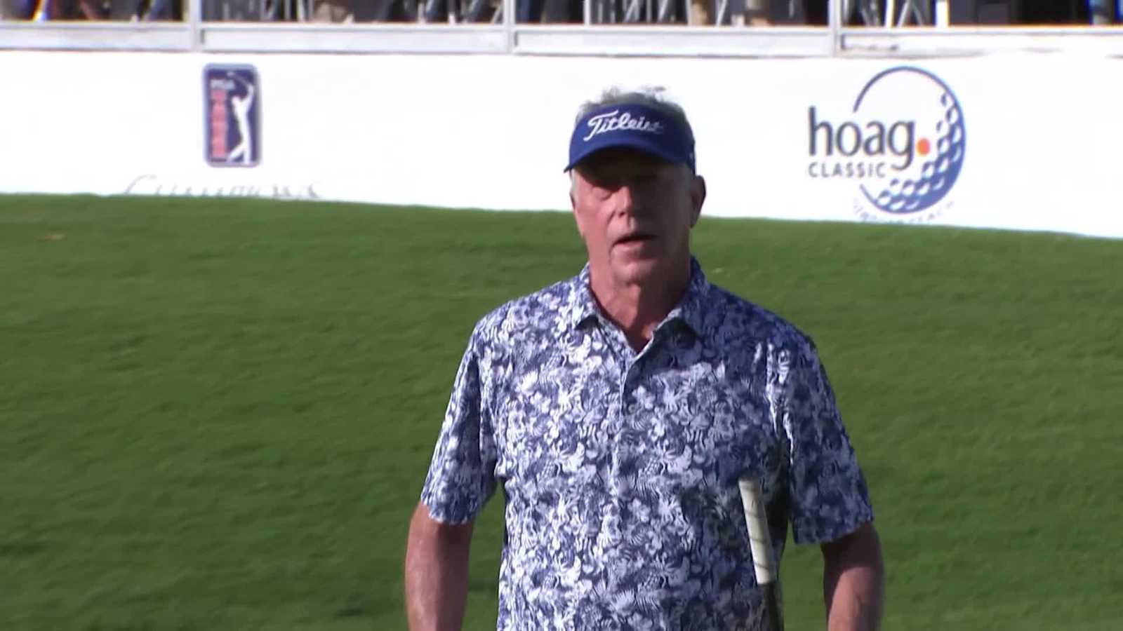 Michael Allen makes birdie on No. 18 at Hoag Classic